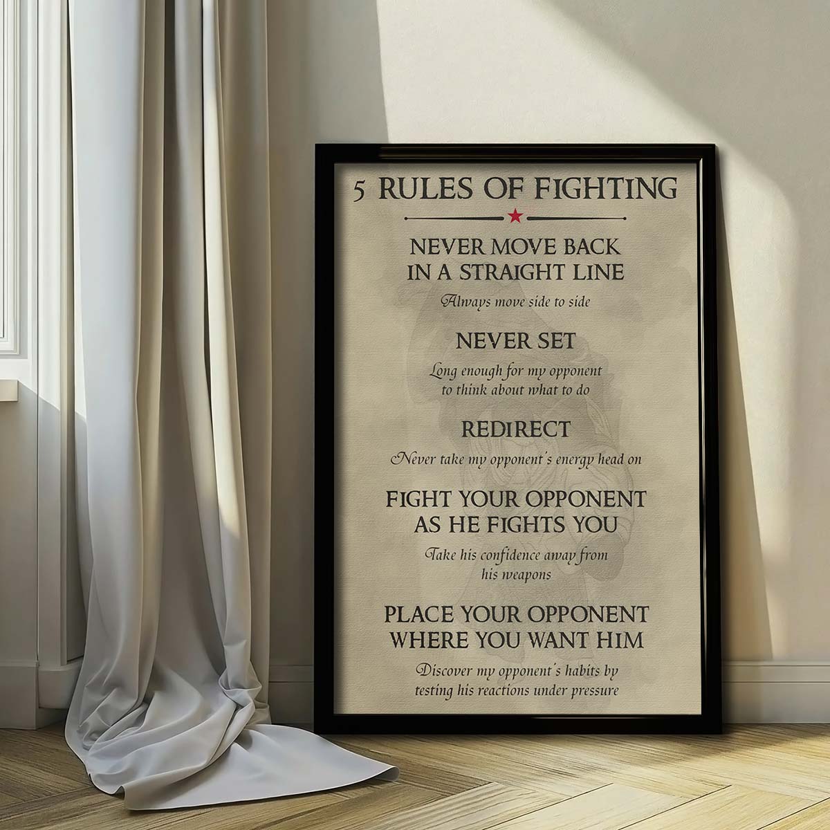Aikido Wall Art - Aikido Poster - Aikido Canvas - 5 Rules Of Fighting - AI010 - Vertical Poster - Vertical Canvas