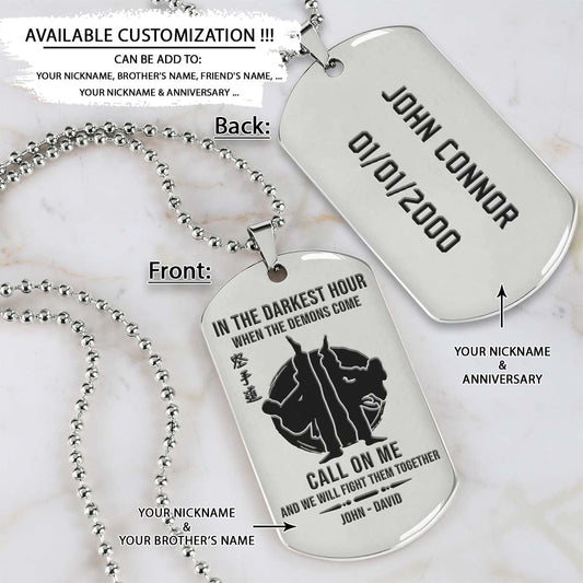 Karate Dog Tag - In The Darkest Hour - Karatedo - Shotokan - Kyokushin - Goju-ryu - Uechi-ryu - Wado-ryu - Shito-ryu - Karate Necklace - Engrave Dog Tag