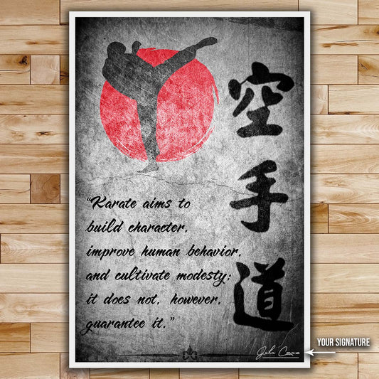 Karate Wall Art - Karate Poster - Karate Canvas - Karate Aims To Build Character - KA020 - Vertical Canvas - Vertical Poster