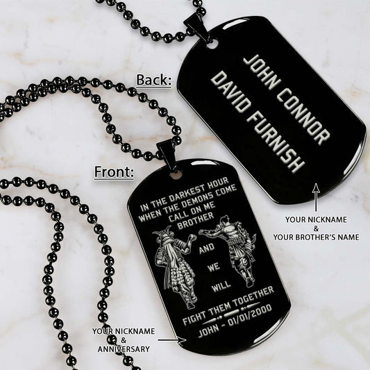 Samurai Dog Tag - Call On Me Brother - Bushido - Katana - Ronin - Miyamoto Musashi - Samurai Necklace - Engrave Dog Tag