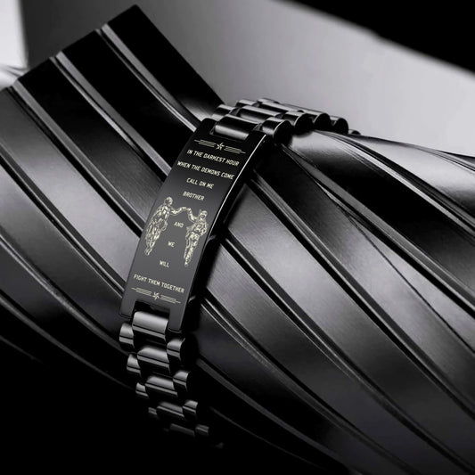 SDB004 - Call On Me Brother - English - Soldier - Army - Black Engrave Bracelet