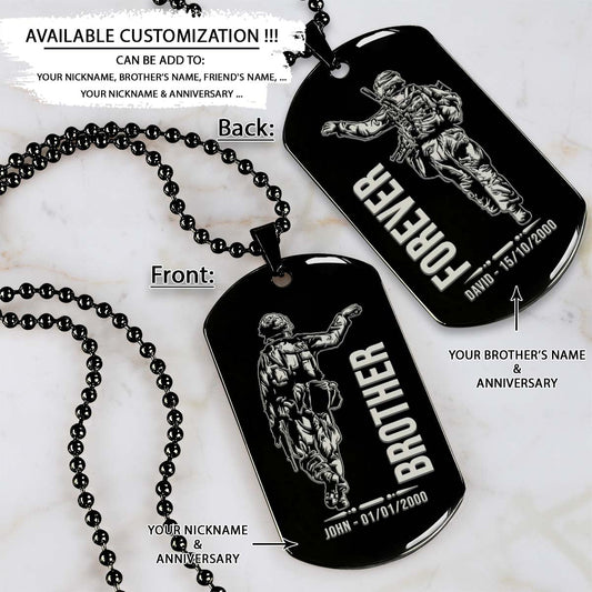 Soldier Dog Tag - Brother Forever - Army - Navy - Marines - Air Force - Soldier Necklace - Engrave Dog Tag