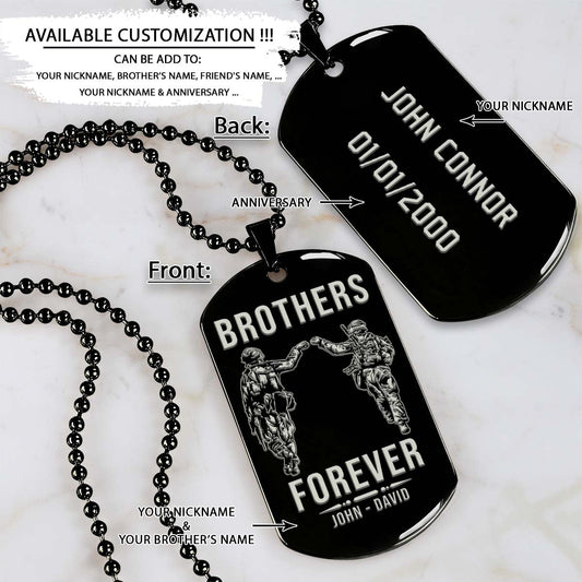 Soldier Dog Tag - Brothers Forever - Army - Navy - Marines - Air Force - Soldier Necklace - Engrave Dog Tag