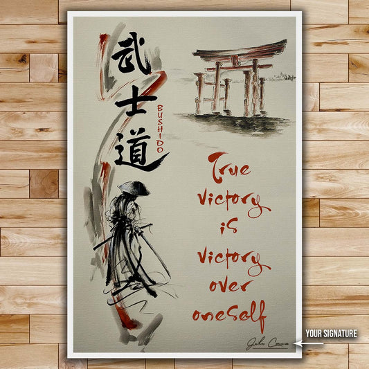 Samurai Wall Art - Samurai Poster - Samurai Canvas - True Victory Is Victory Over Oneself - SA074 - Vertical Poster - Vertical Canvas