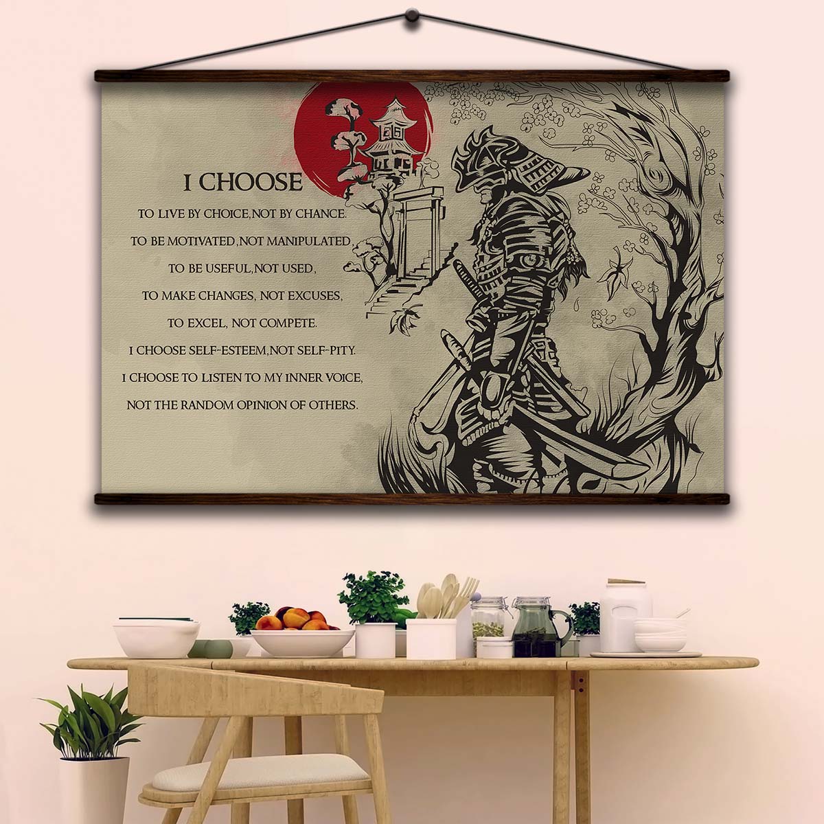 Samurai Wall Art - Samurai Poster - Samurai Canvas - I Choose - SA064 - Horizontal Poster - Horizontal Canvas