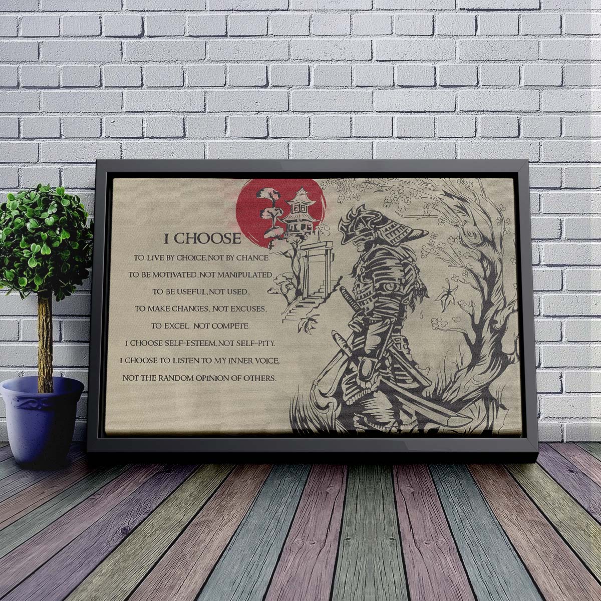 Samurai Wall Art - Samurai Poster - Samurai Canvas - I Choose - SA064 - Horizontal Poster - Horizontal Canvas