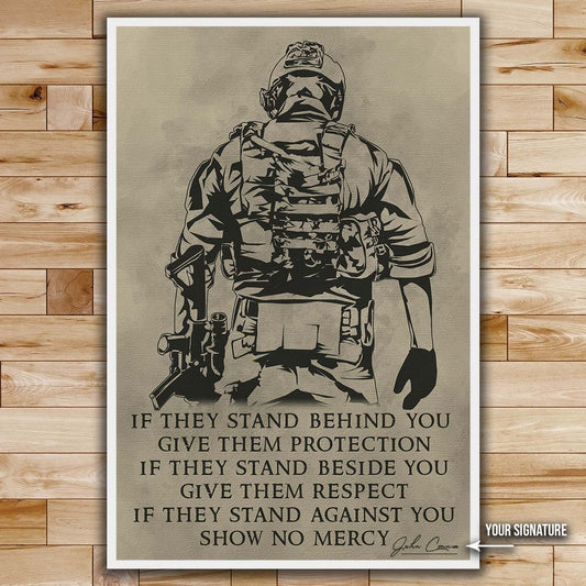 Soldier Wall Art - Soldier Poster - Soldier Canvas - IF - Show No Mercy - Army - Marine - SD018 - Vertical Poster - Vertical Canvas