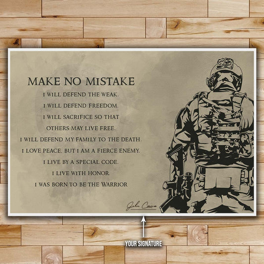 Soldier Wall Art - Soldier Poster - Soldier Canvas - Make No Mistake - Army - Marine - SD015 - Horizontal Poster - Horizontal Canvas