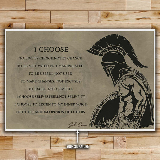 Spartan Wall Art - Spartan Poster - Spartan Canvas - I Choose - WA034 - Spartan Warrior - Horizontal Poster - Horizontal Canvas