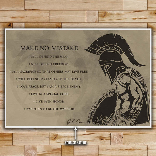 Spartan Wall Art - Spartan Poster - Spartan Canvas - Make No Mistake - WA031 - Spartan Warrior - Horizontal Poster - Horizontal Canvas