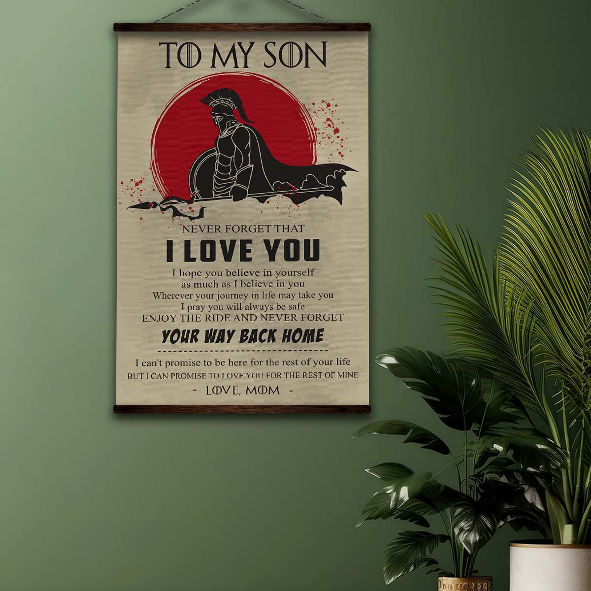 Spartan Wall Art - Spartan Poster - Spartan Canvas - Mom To Son - I Love You - WA101 - Spartan Warrior - Vertical Poster - Vertical Canvas