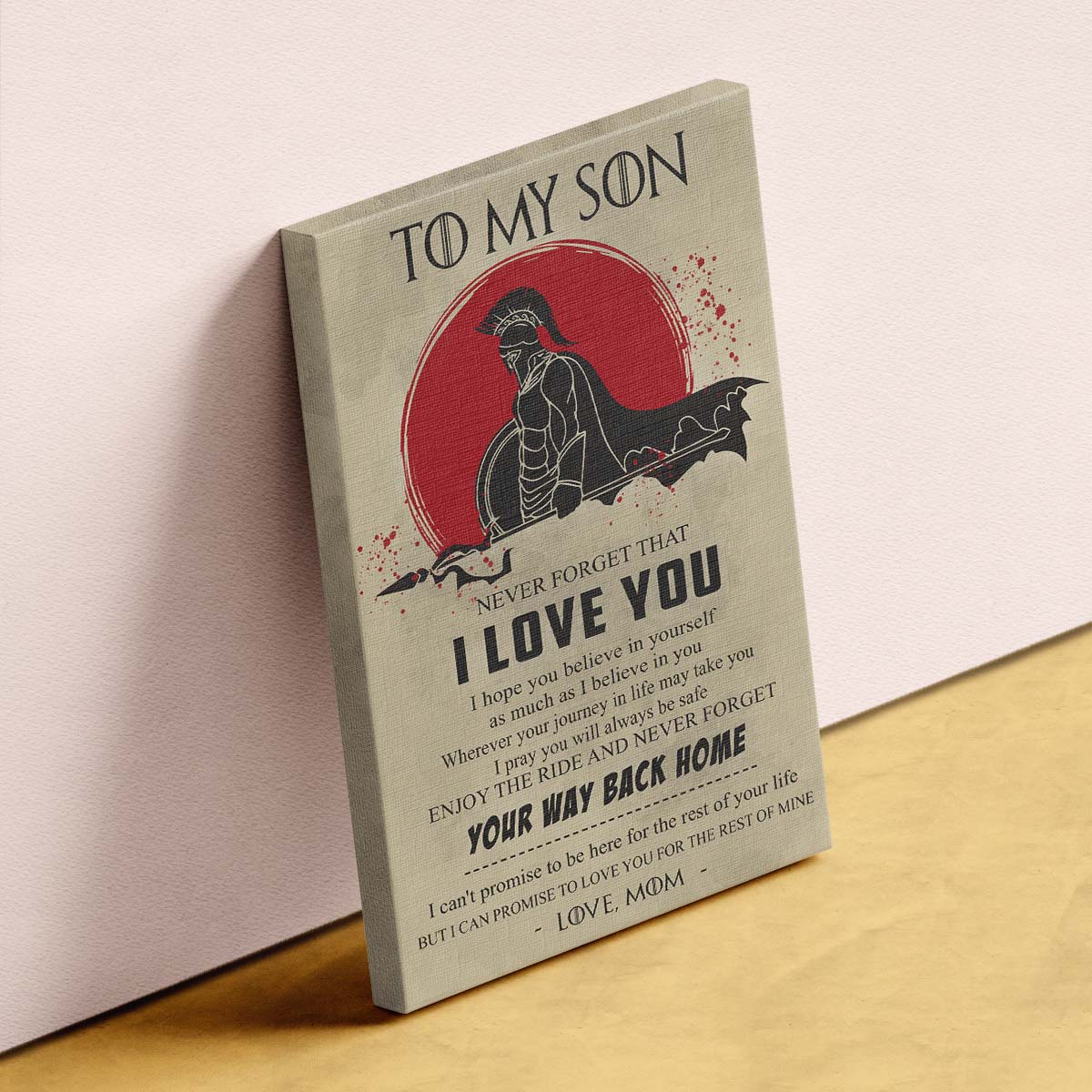 Spartan Wall Art - Spartan Poster - Spartan Canvas - Mom To Son - I Love You - WA101 - Spartan Warrior - Vertical Poster - Vertical Canvas