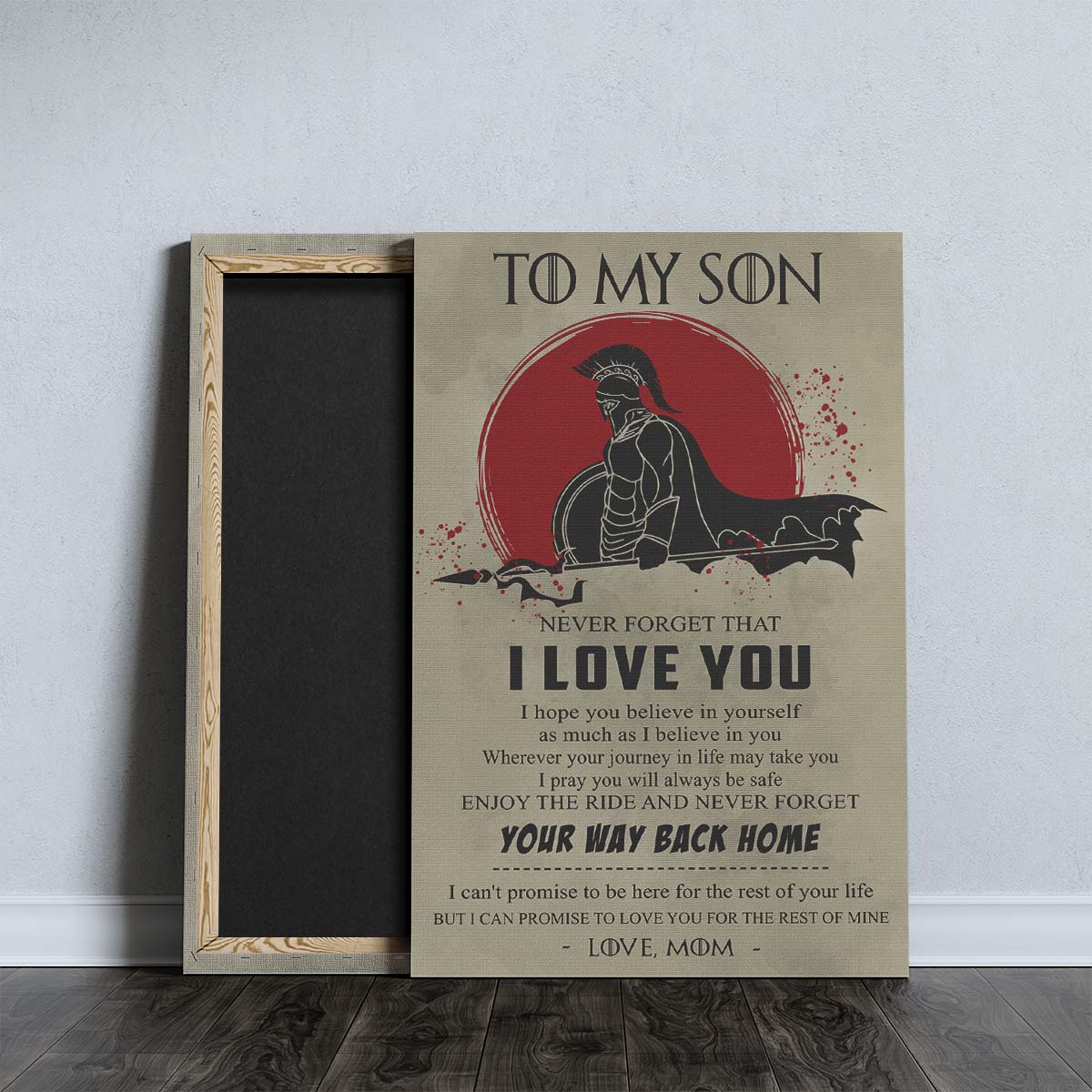 Spartan Wall Art - Spartan Poster - Spartan Canvas - Mom To Son - I Love You - WA101 - Spartan Warrior - Vertical Poster - Vertical Canvas