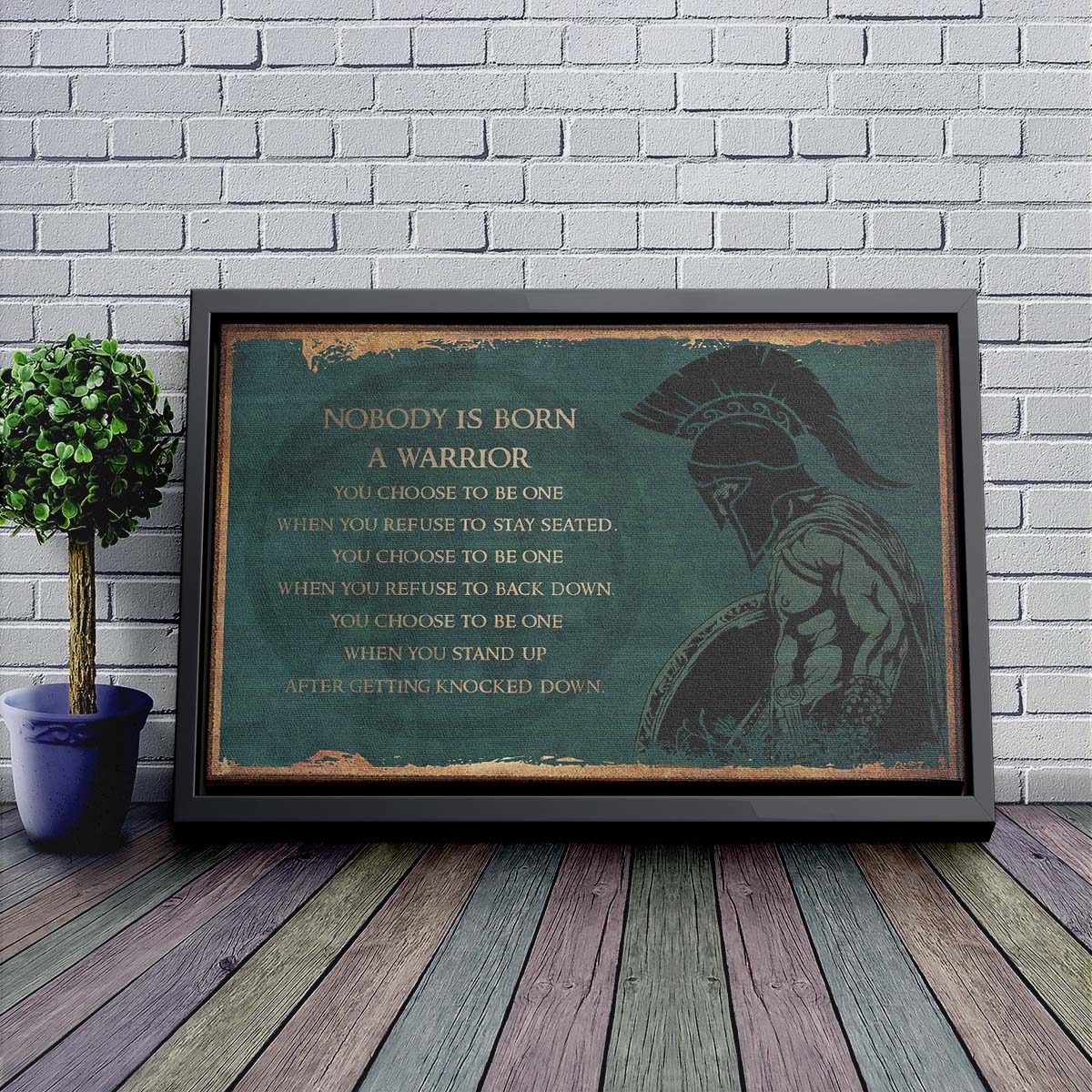 Spartan Wall Art - Spartan Poster - Spartan Canvas - Nobody Is Born A Warrior - WA112 - Spartan Warrior - Horizontal Poster - Horizontal Canvas