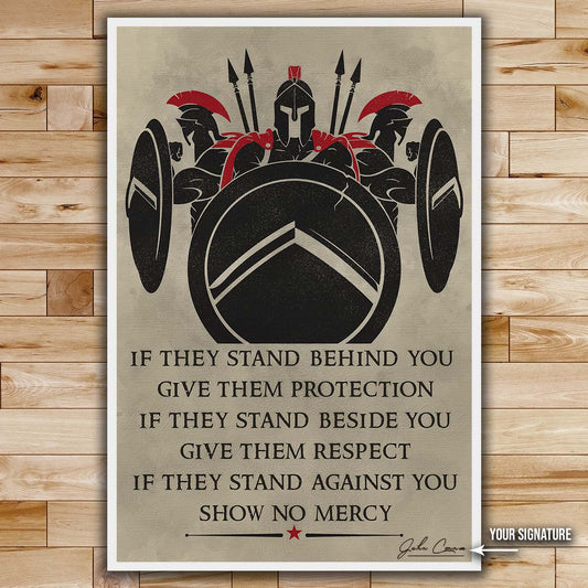 Spartan Wall Art - Spartan Poster - Spartan Canvas - IF - Show No Mercy - WA005 - Spartan Warrior - Vertical Poster - Vertical Canvas