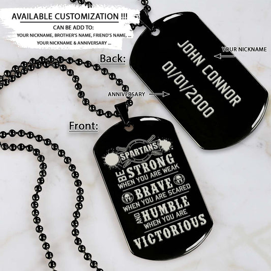 Spartan Dog Tag - Humble When You Are Victorious - Spartan Warrior - Sparta - Leonidas - Gladiator - Spartan Necklace - Engrave Dog Tag