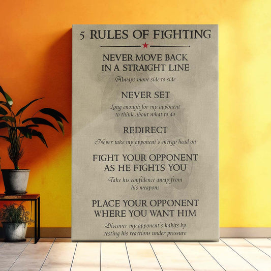 Aikido Wall Art - Aikido Poster - Aikido Canvas - 5 Rules Of Fighting - AI010 - Vertical Poster - Vertical Canvas