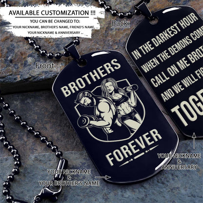 Gym Dog Tag - Gym Necklace - Brothers Forever - It's About Being Better Than You Were The Day Before - Gym - Fitness Center - Workout - Engrave Dog Tag