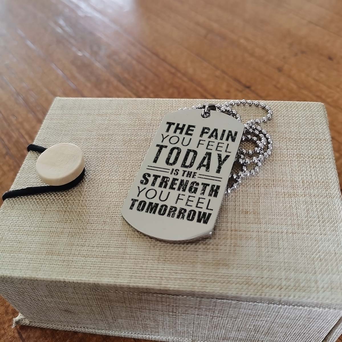Gym Dog Tag - Gym Necklace - The Pain You Feel Today - It's About Being Better Than You Were The Day Before - Gym - Fitness Center - Workout - Engrave Dog Tag