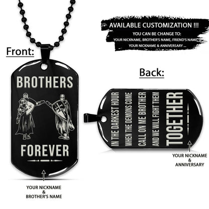 Knight Templar Dog Tag - Brothers Forever - Call On Me Brother - Crusades - Chivalry - Religious Zeal - Templar Wealth - Mysterious Legacy - Knight Templar Necklace - Engrave Dog Tag