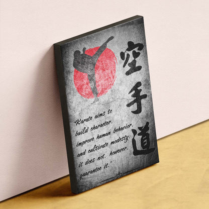 Karate Wall Art - Karate Poster - Karate Canvas - Karate Aims To Build Character - KA020 - Vertical Canvas - Vertical Poster