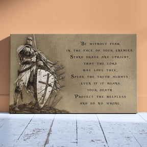 Knight Templar Wall Art - Knight Templar Poster - Knight Templar Canvas - Be Without Fear - KT001 - Horizontal Poster - Horizontal Canvas