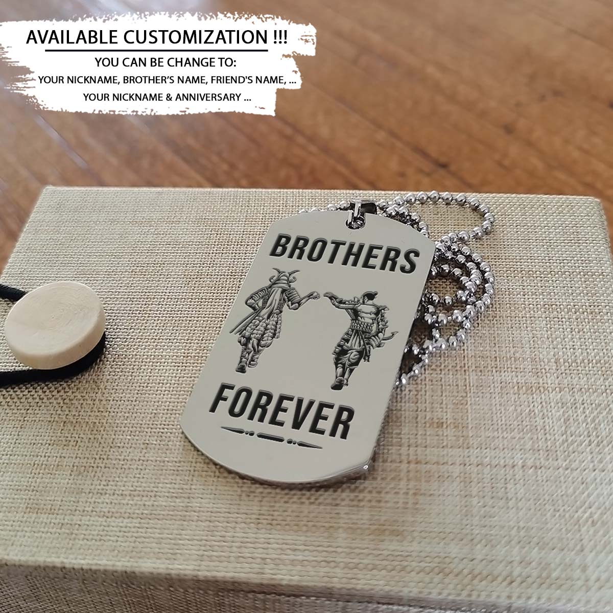 Samurai Dog Tag - Brothers Forever - It's About Being Better Than You Were The Day Before - Bushido - Katana - Ronin - Miyamoto Musashi - Samurai Necklace - Engrave Dog Tag