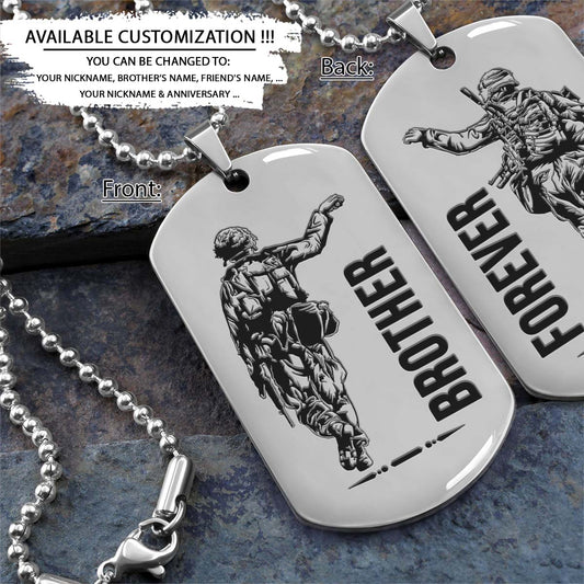 Soldier Dog Tag - Brother Forever - Army - Navy - Marines - Air Force - Soldier Necklace - Engrave Dog Tag