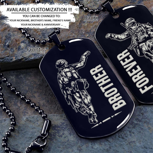 Soldier Dog Tag - Brother Forever - Army - Navy - Marines - Air Force - Soldier Necklace - Engrave Dog Tag