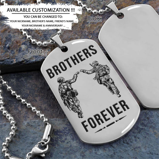 Soldier Dog Tag - Brothers Forever - Army - Navy - Marines - Air Force - Soldier Necklace - Engrave Dog Tag