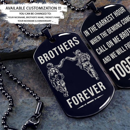 Soldier Dog Tag - Brothers Forever - Call On Me Brother - Army - Navy - Marines - Air Force - Soldier Necklace - Engrave Dog Tag