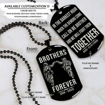 Soldier Dog Tag - Brothers Forever - Call On Me Brother - Army - Navy - Marines - Air Force - Soldier Necklace - Engrave Dog Tag