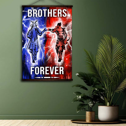 Samurai Wall Art - Samurai Poster - Samurai Canvas - Brothers Forever - Bushido - Katana - Ronin - Miyamoto Musashi - SA101 - Vertical Poster - Vertical Canvas