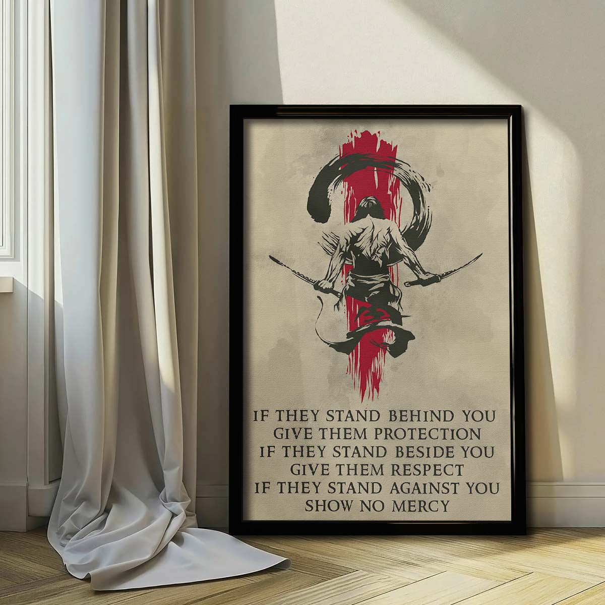 Samurai Wall Art - Samurai Poster - Samurai Canvas - IF - Show No Mercy - SA053 - Vertical Poster - Vertical Canvas