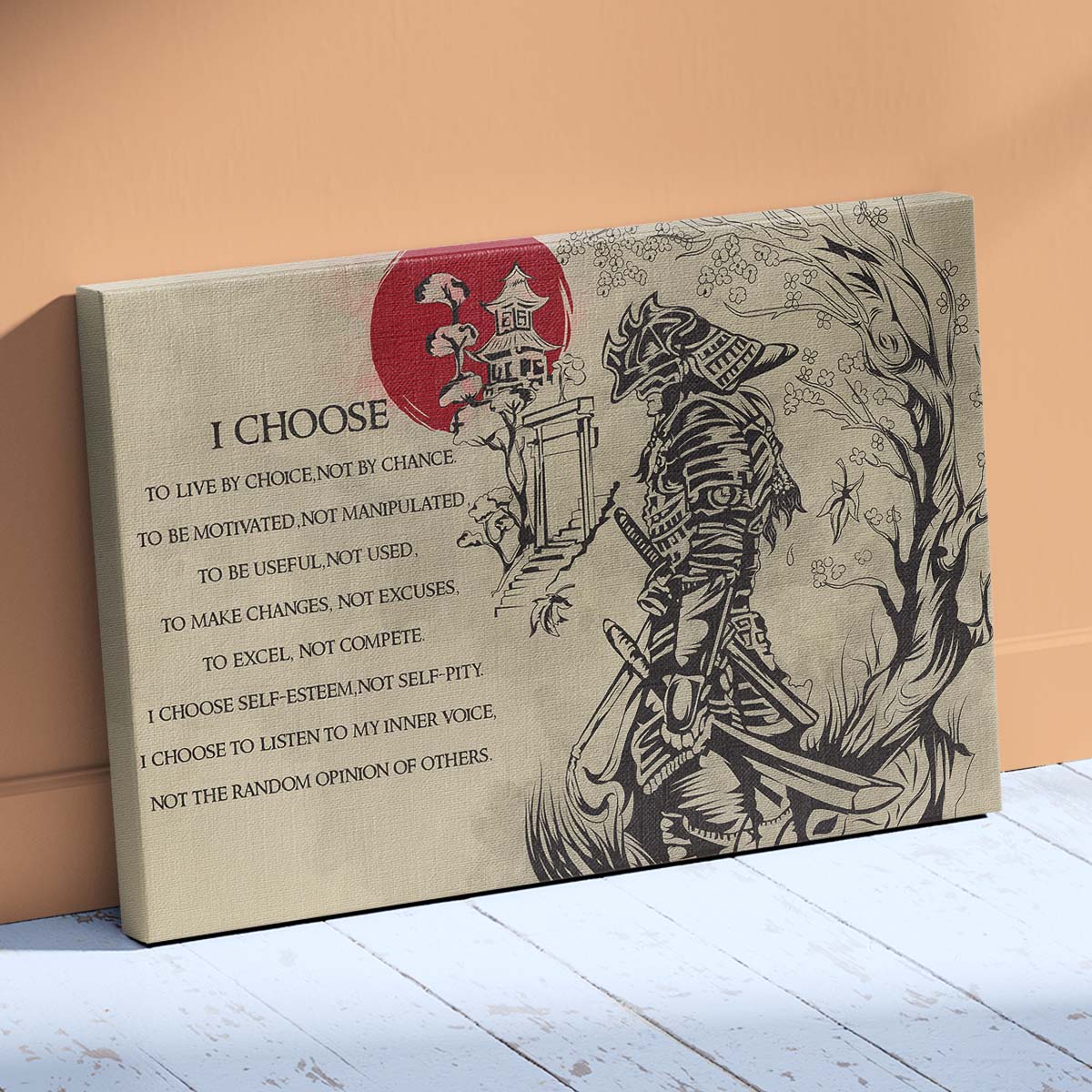 Samurai Wall Art - Samurai Poster - Samurai Canvas - I Choose - SA064 - Horizontal Poster - Horizontal Canvas