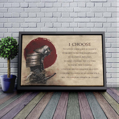 Samurai Wall Art - Samurai Poster - Samurai Canvas - I Choose - SA092 - Horizontal Poster - Horizontal Canvas