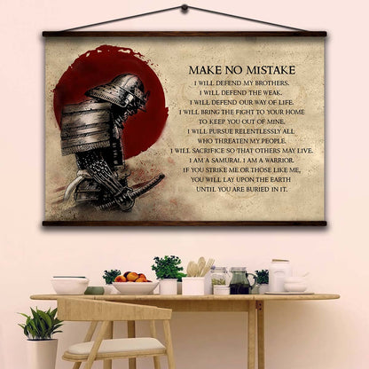 Samurai Wall Art - Samurai Poster - Samurai Canvas - Make No Mistake - SA094 - Horizontal Poster - Horizontal Canvas