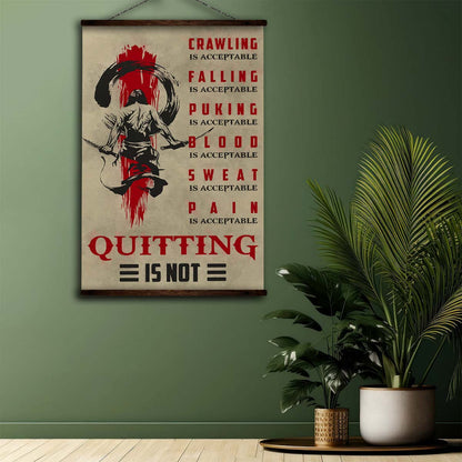Samurai Wall Art - Samurai Poster - Samurai Canvas - Quitting Is Not - SA083 - Vertical Poster - Vertical Canvas