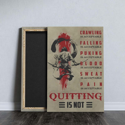 Samurai Wall Art - Samurai Poster - Samurai Canvas - Quitting Is Not - SA083 - Vertical Poster - Vertical Canvas