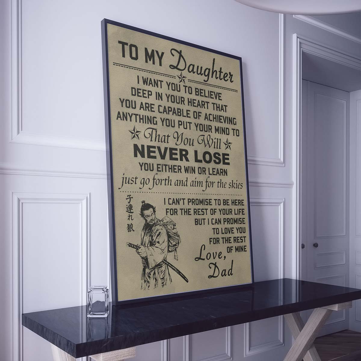 Samurai Wall Art - Samurai Poster - Samurai Canvas - To My Daughter - SA037 - Vertical Poster - Vertical Canvas