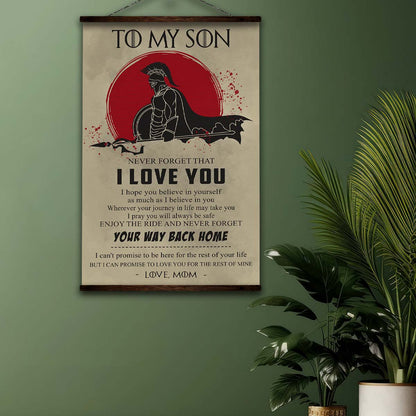 Spartan Wall Art - Spartan Poster - Spartan Canvas - Mom To Son - I Love You - WA101 - Spartan Warrior - Vertical Poster - Vertical Canvas