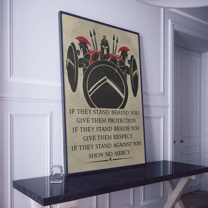 Spartan Wall Art - Spartan Poster - Spartan Canvas - IF - Show No Mercy - WA005 - Spartan Warrior - Vertical Poster - Vertical Canvas