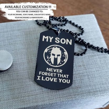 Spartan Dog Tag - To My Son - t's About Being Better Than You Were The Day Before - Spartan Warrior - Sparta - Leonidas - Gladiator - Spartan Necklace - Engrave Dog Tag