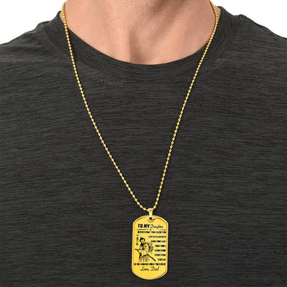 Samurai - Dad To Daughter - Never Forget That I Love You - Bushido - Katana - Ronin - Miyamoto Musashi - Samurai Dog Tag - Military Ball Chain - Luxury Dog Tag