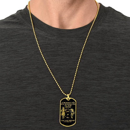 Samurai - Call On me Brother - Bushido - Katana - Ronin - Miyamoto Musashi - Galaxy - Black Dog Tag - Samurai Dog Tag - Military Ball Chain - Luxury Dog Tag