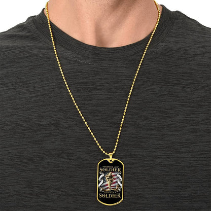 Soldier - Once A Soldier - Always A Soldier - Army - Marine - Black Dog Tag - Soldier Dog Tag - Military Ball Chain - Luxury Dog Tag