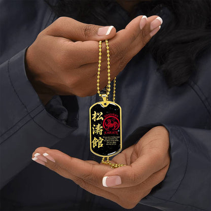 Karate - It's About Being Better Than You Were The Day Before - Shotokan Karate - Galaxy - Black Dog Tag - Karate Dog Tag - Military Ball Chain - Luxury Dog Tag