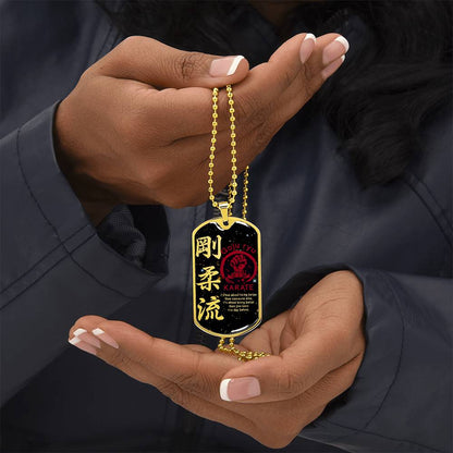 Karate - It's About Being Better Than You Were The Day Before - Goju Ryu Karate - Galaxy - Black Dog Tag - Karate Dog Tag - Military Ball Chain - Luxury Dog Tag