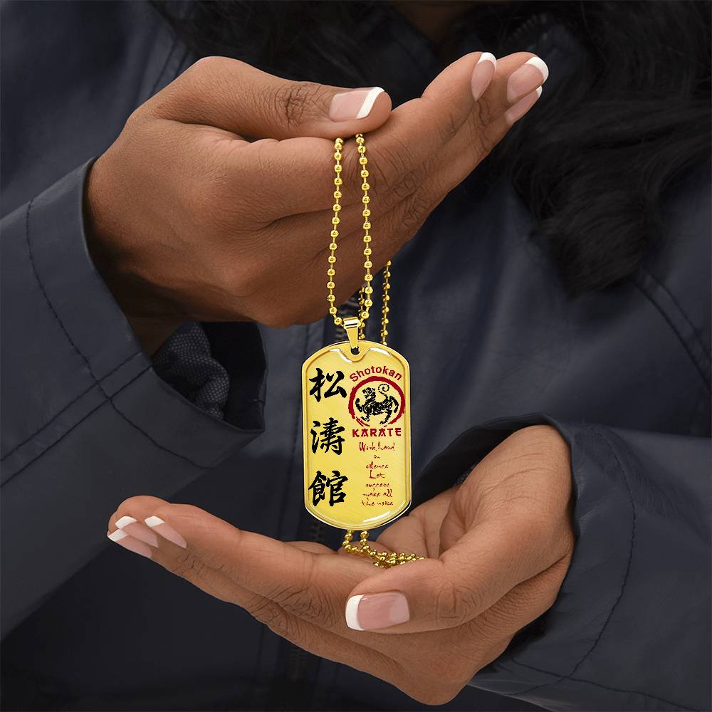 Karate - Work Hard In Silence Let Success Make All The Noise - Shotokan Karate - Karate Dog Tag - Military Ball Chain - Luxury Dog Tag
