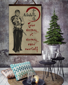 AI017 - True Victory Is Victory Over Oneself - Vertical Poster - Vertical Canvas - Aikido Poster